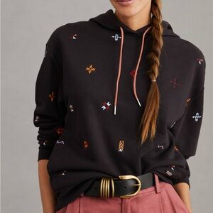 Scotch & Soda Black Embroidered Hoodie